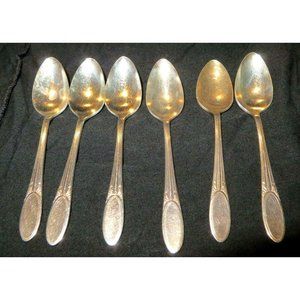 National Silver Company Teaspoons Set of Six 4.5" Spoons ED153